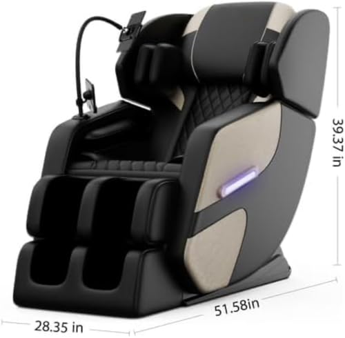 Gold PU Leather Zero Gravity Massage Chair with Airbags and Foot Roller L338