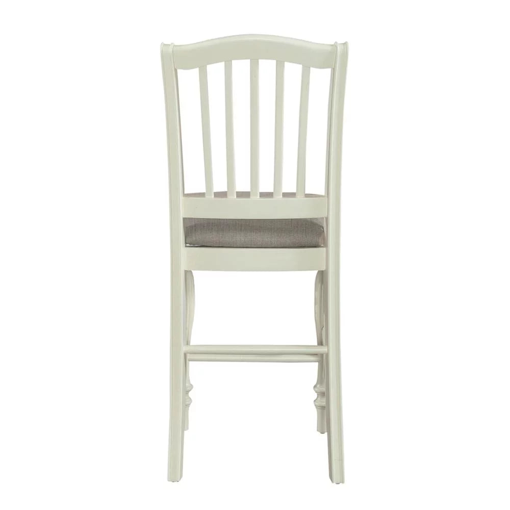 White Slat Back Counter Chair Set of 2 O53657