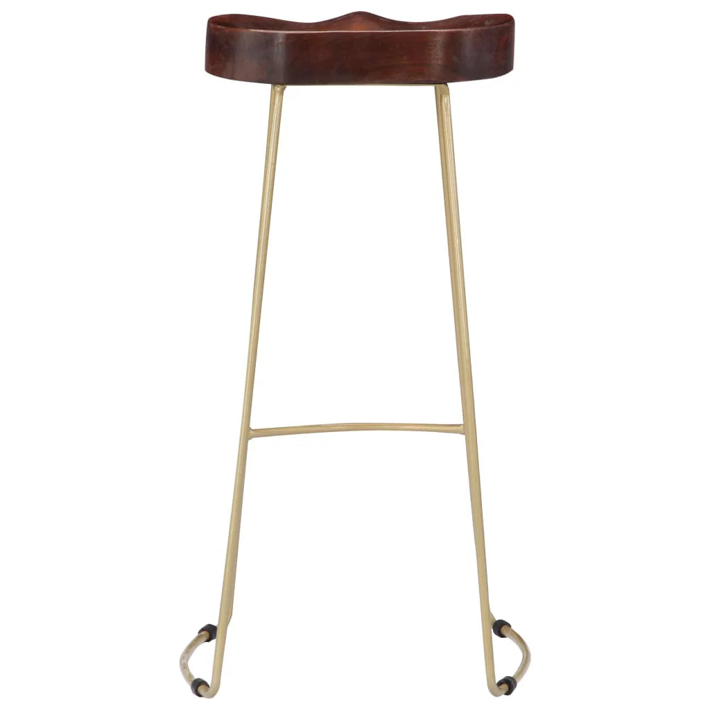 2 pcs Solid Mango Wood Bar Stools F235995
