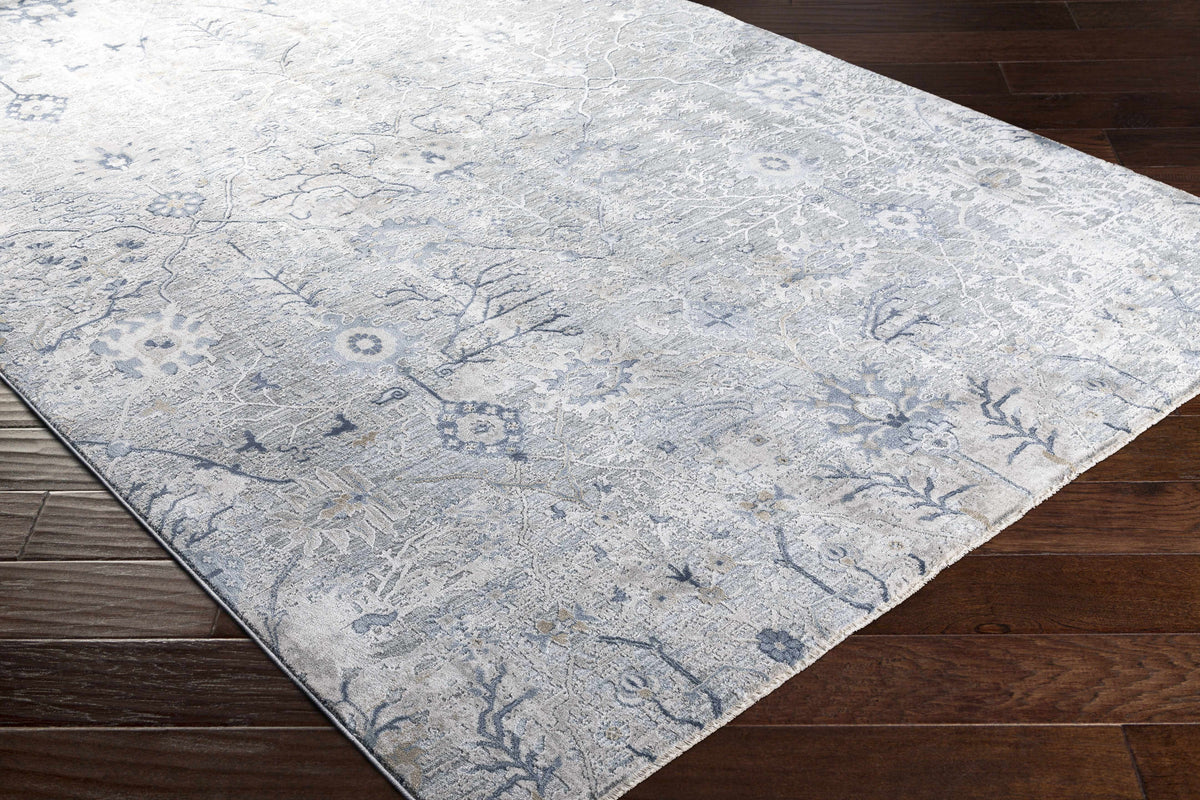 Blue Grey Beige 9' x 12' Area Rug X74835