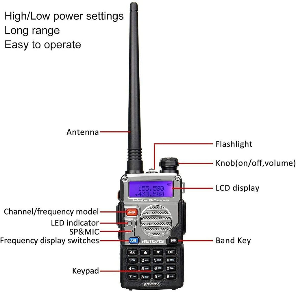 6 Pack Dual Band Rechargeable Walkie Talkies with 6-Way Charging Station H740