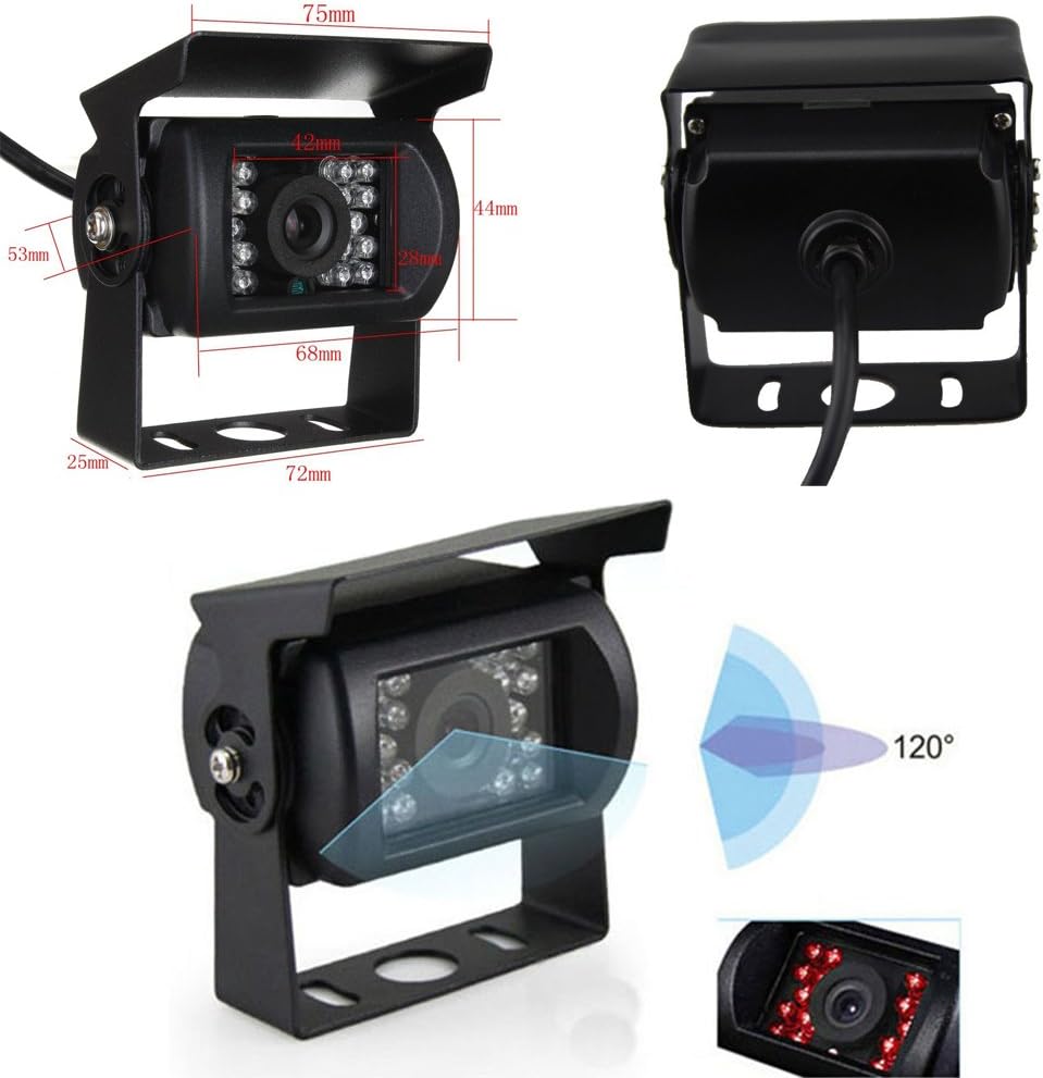 7 LCD Split Screen Backup Camera Monitor Kit with 4 Rear Cameras T553