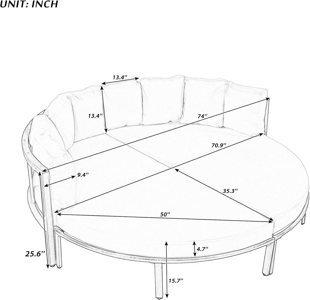 Grey Lounge Sofa Bed E9731