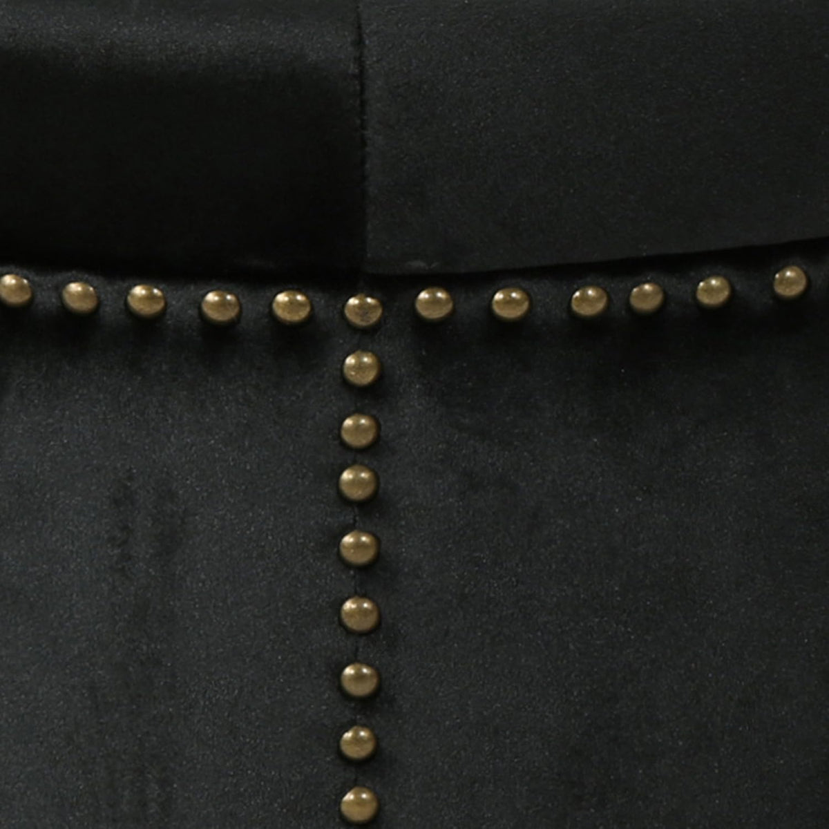 Black Velvet Tufted Ottoman A9354