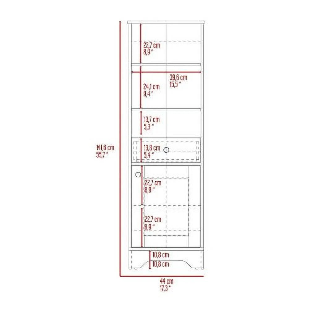 Light Oak & White Single Door Cabinet W452