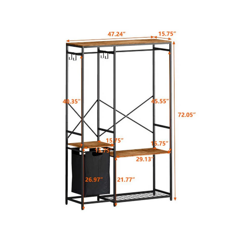 Portable Freestanding Clothing Rack with Oxford Cloth Storage Bag K524774