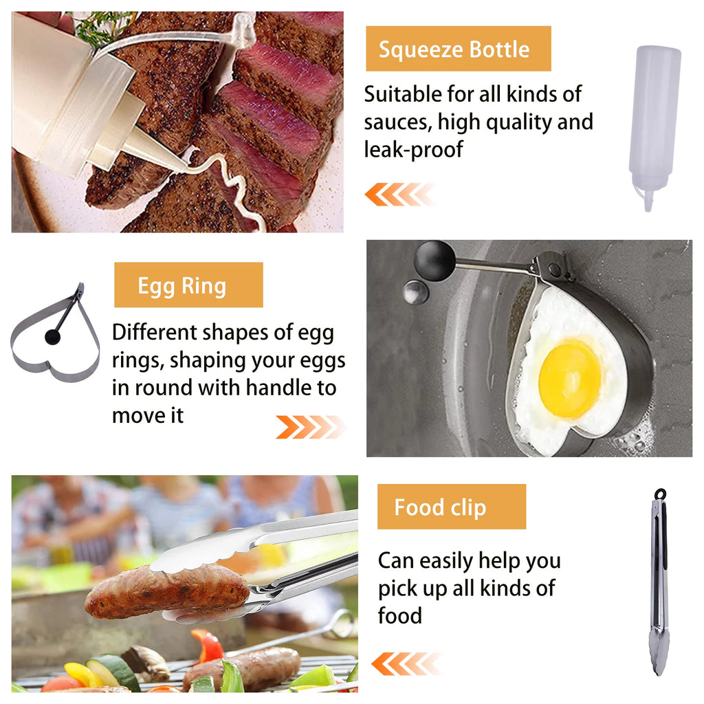 32 Pcs Stainless Steel BBQ Grill Tools Set P304630