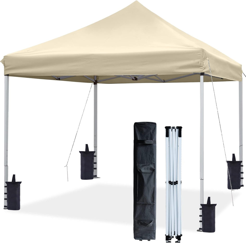 White 10'x15' Pop Up Canopy Tent with Wheeled Carry Bag V7442