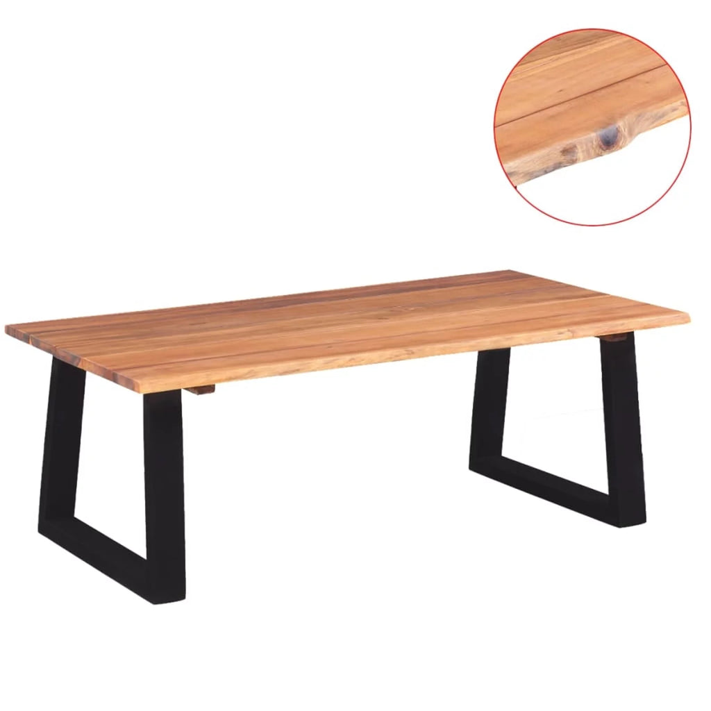 Acacia Wood Coffee Table with Metal Legs P59367