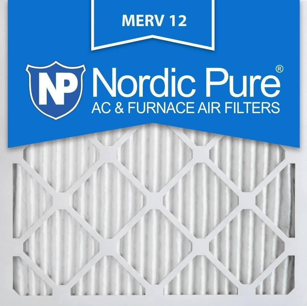 12x12x1 MERV 12 Pleated AC Furnace Air Filters 2 Pack W2930
