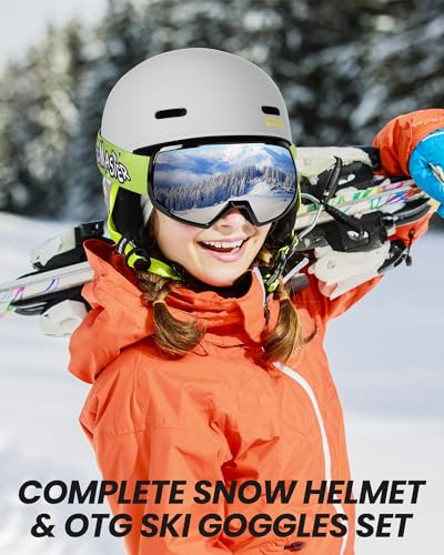 Kids Ski Helmet and Goggles Set with PC Shell & EPS Foam T757962