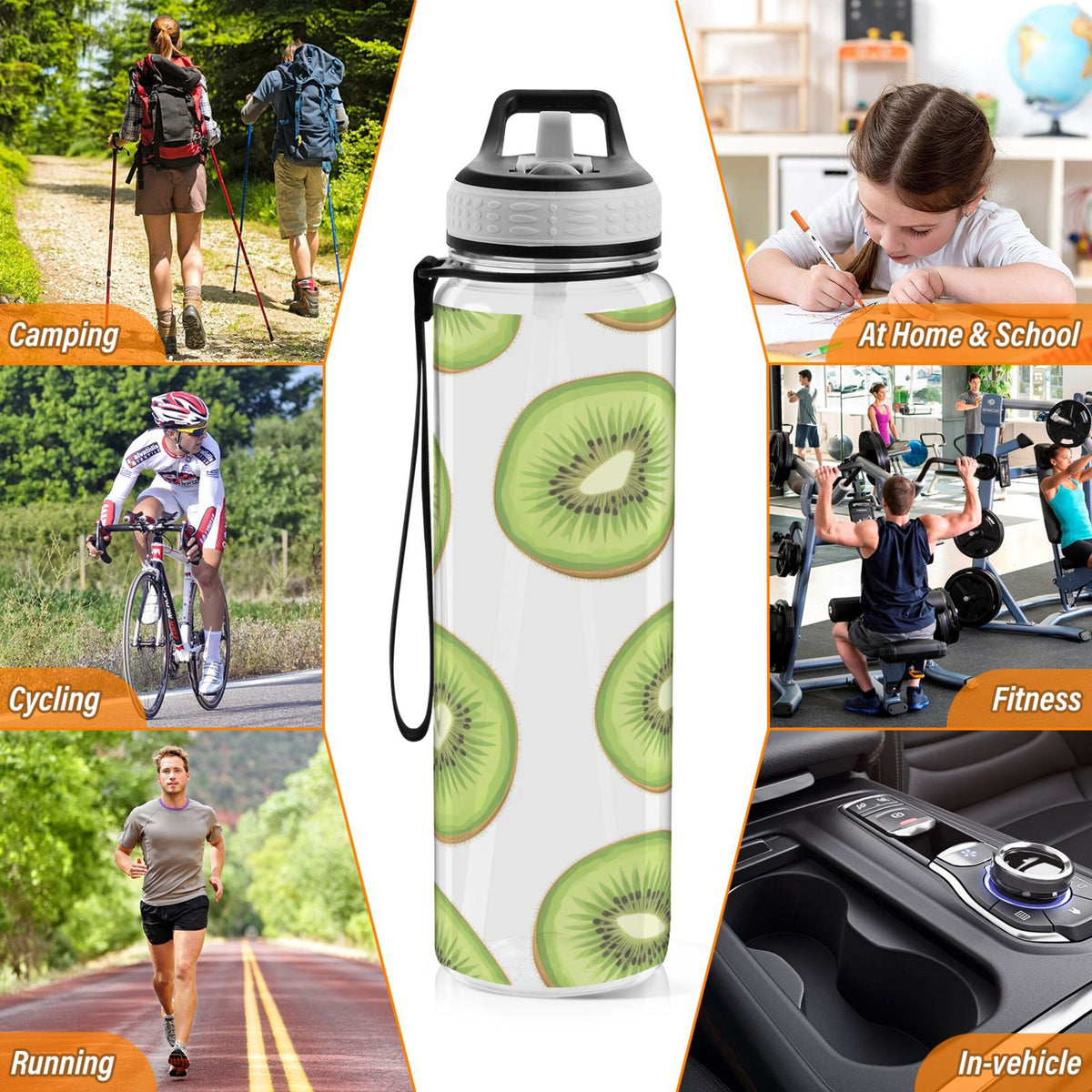 32oz Tritan Leakproof Clear Sports Water Bottle V62788
