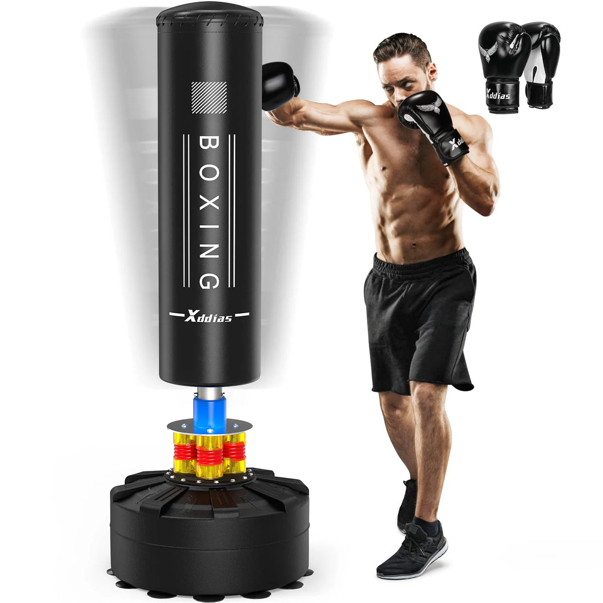 Punching Bag with Stand 70''-205lbs Freestanding L825403