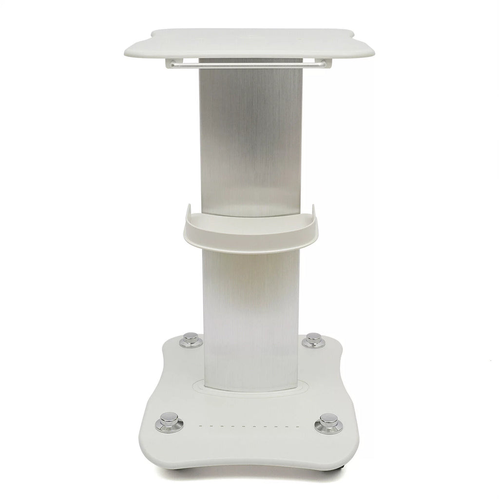 Rolling Trolley Cart Beauty Machine Stand, 4 Wheels Hair Salon Alluminum Alloy White Beauty Cart N137