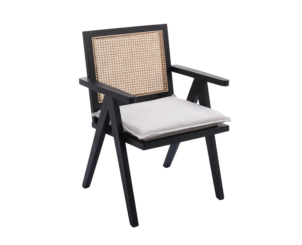 Rattan Dining Chair Set of 2 Upholstered Wood Armchair M574138