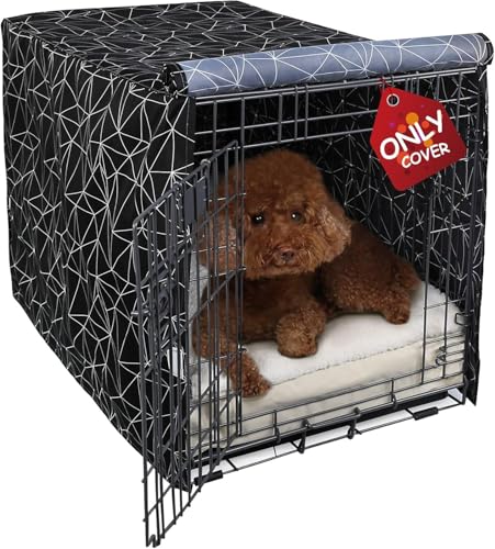 Dog Crate Cover Heavy Duty Polyester Pet Kennel Sunshade 42 inches Black Q558