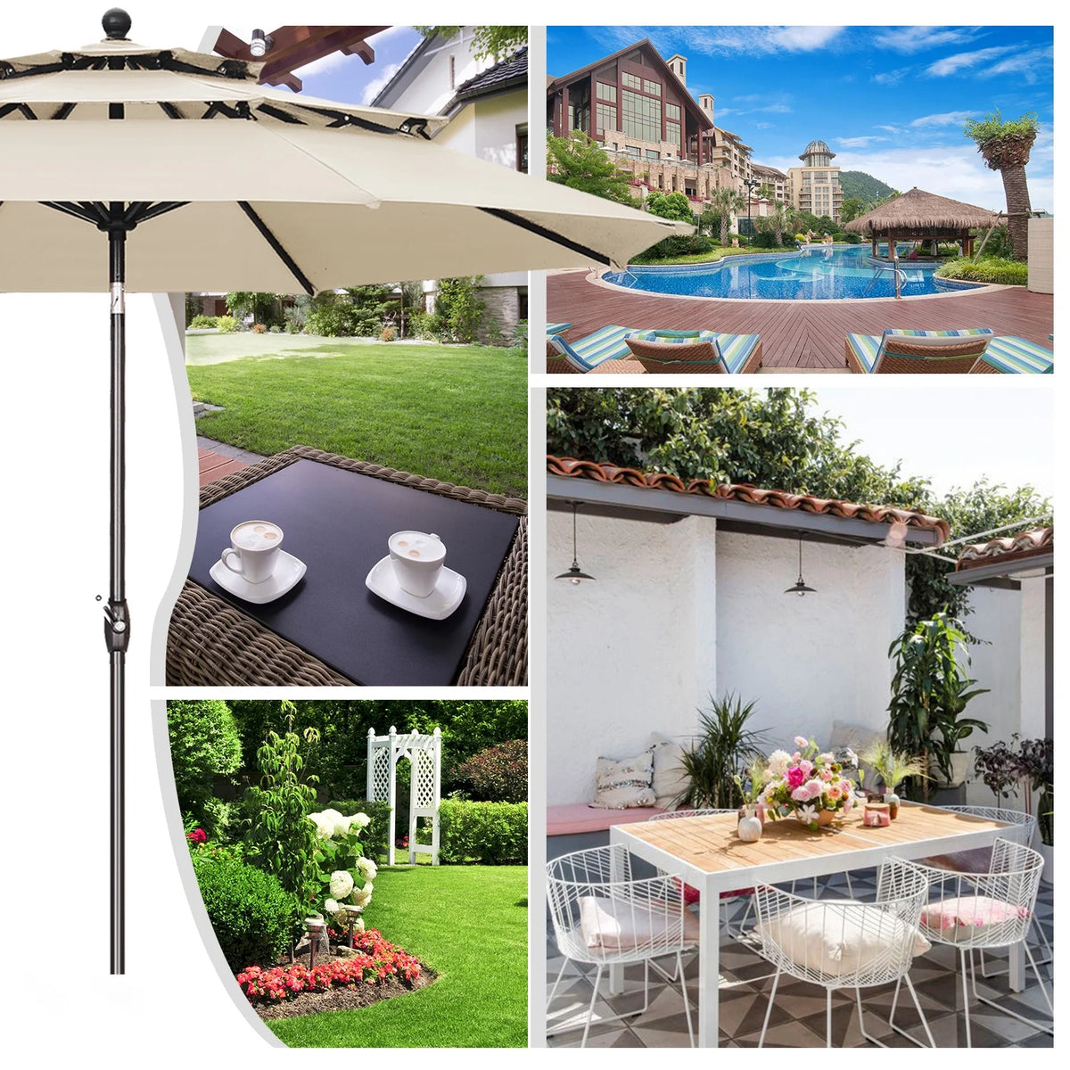 10FT Patio Umbrella with Crank and Tilt R74390