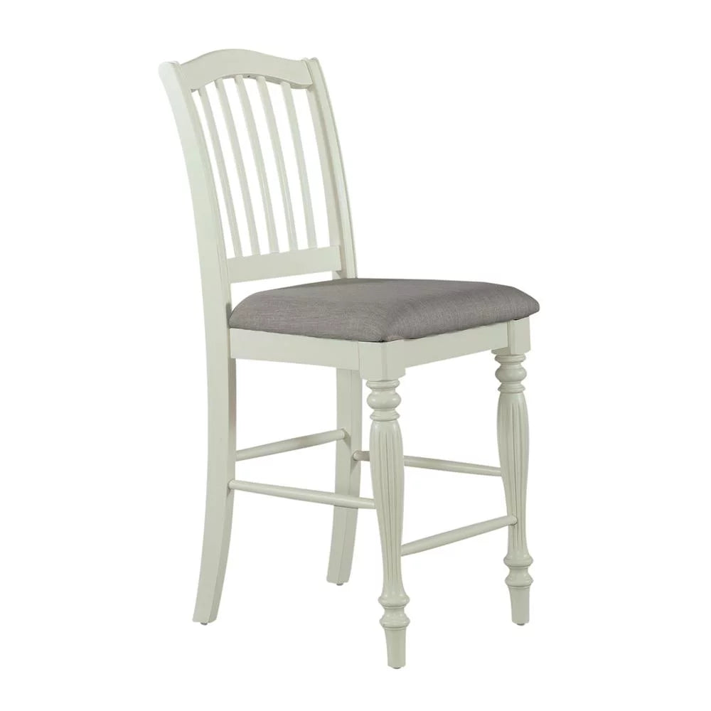 White Slat Back Counter Chair Set of 2 O53657