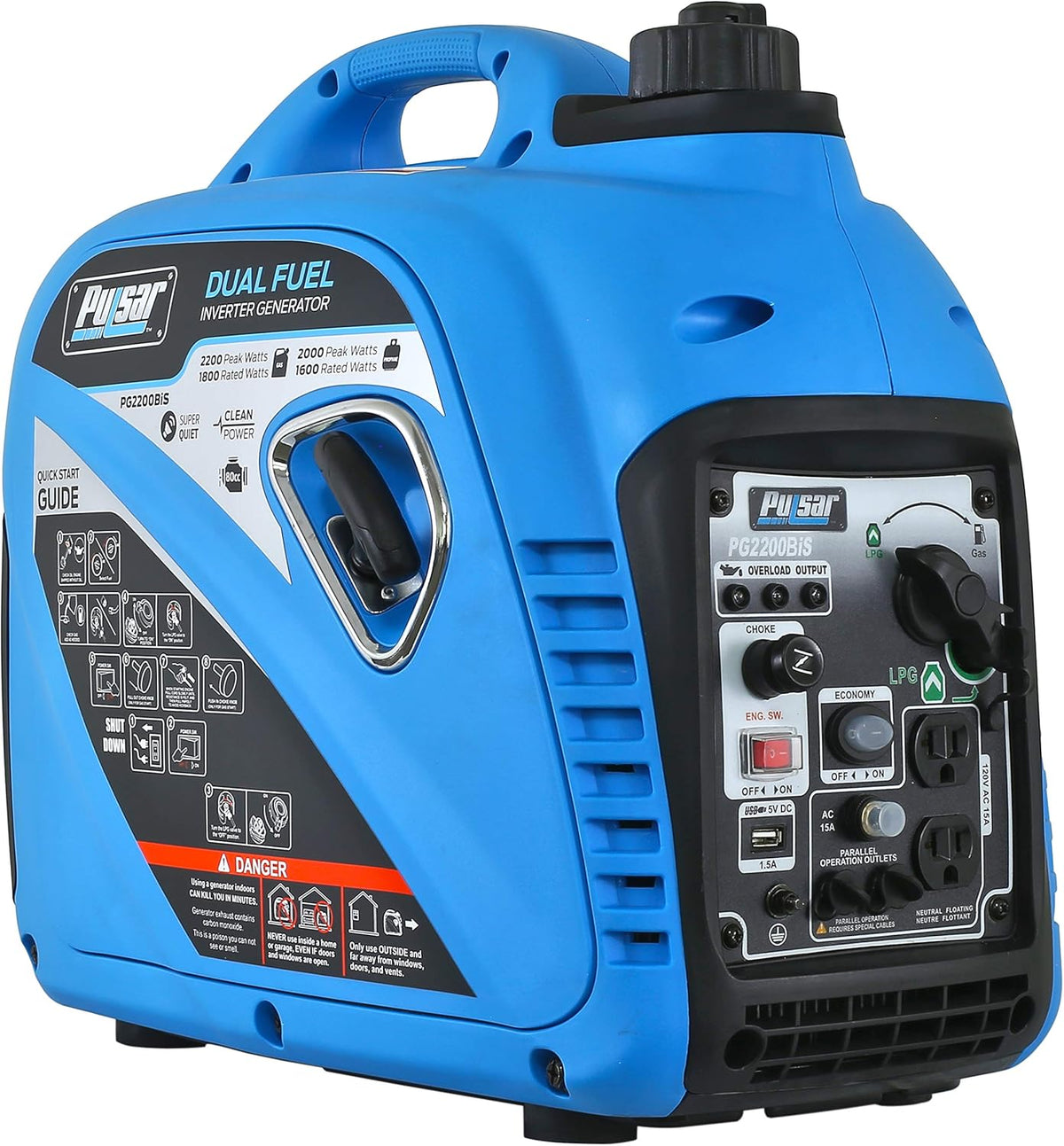 2,200W Portable Dual Fuel Quiet Inverter Generator R127