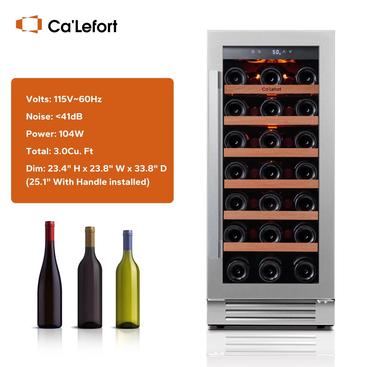 24 inch 54 Bottle Stainless Steel Wine Cooler U218215