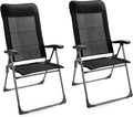 2 Pieces Folding Patio Dining Chairs with Adjustable Backrest O752