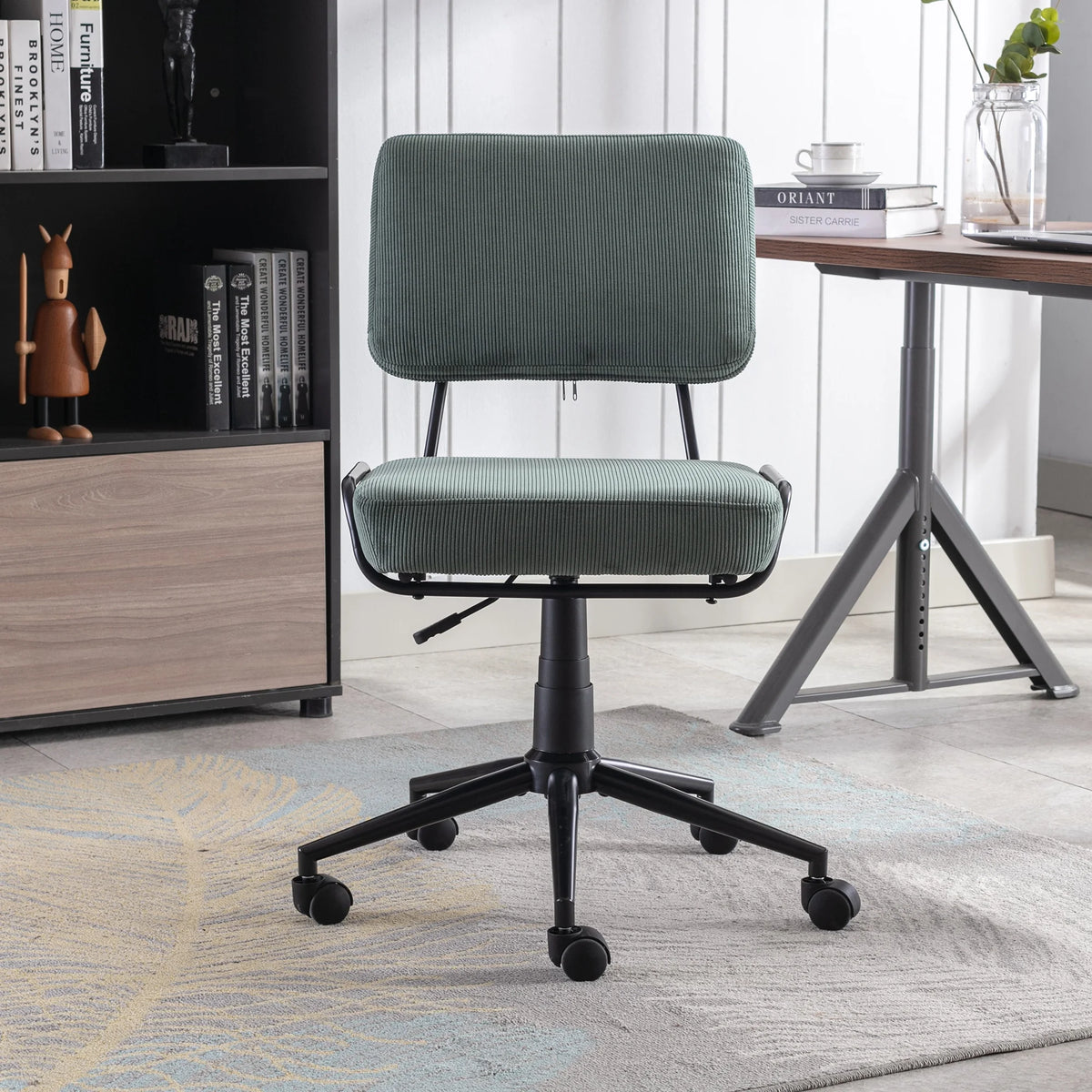 Adjustable Corduroy Desk Chair V79826