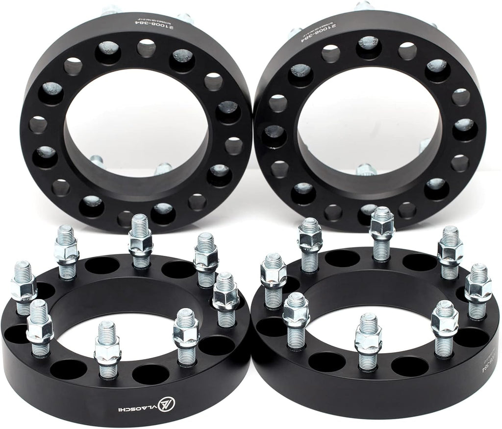 Black Forged 8x170 to 8x180 Wheel Adapters 1.5 Inch with 14x2 Studs Pack of 4 Q2931