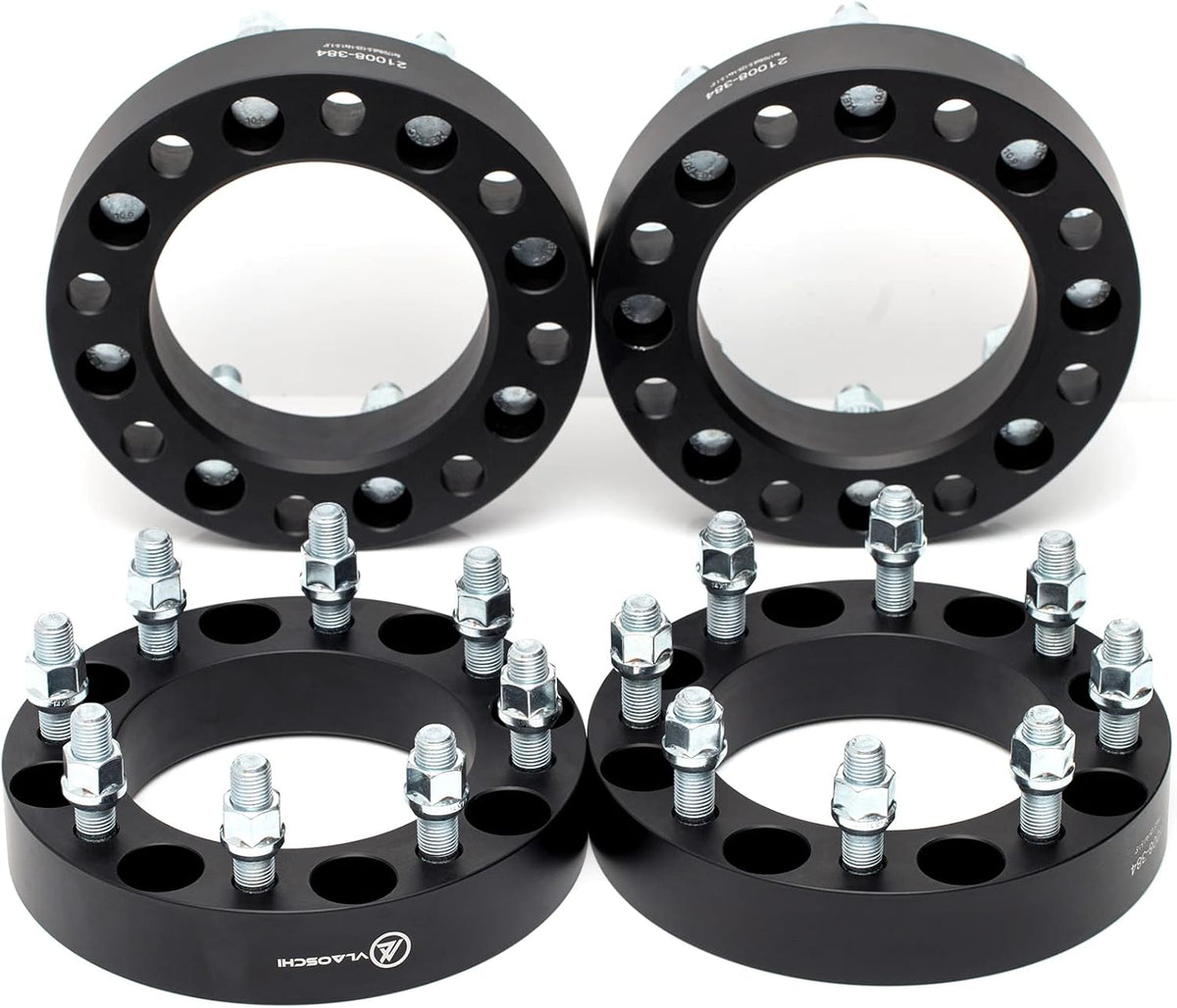Black Forged 8x170 to 8x180 Wheel Adapters 1.5 Inch with 14x2 Studs Pack of 4 Q2931