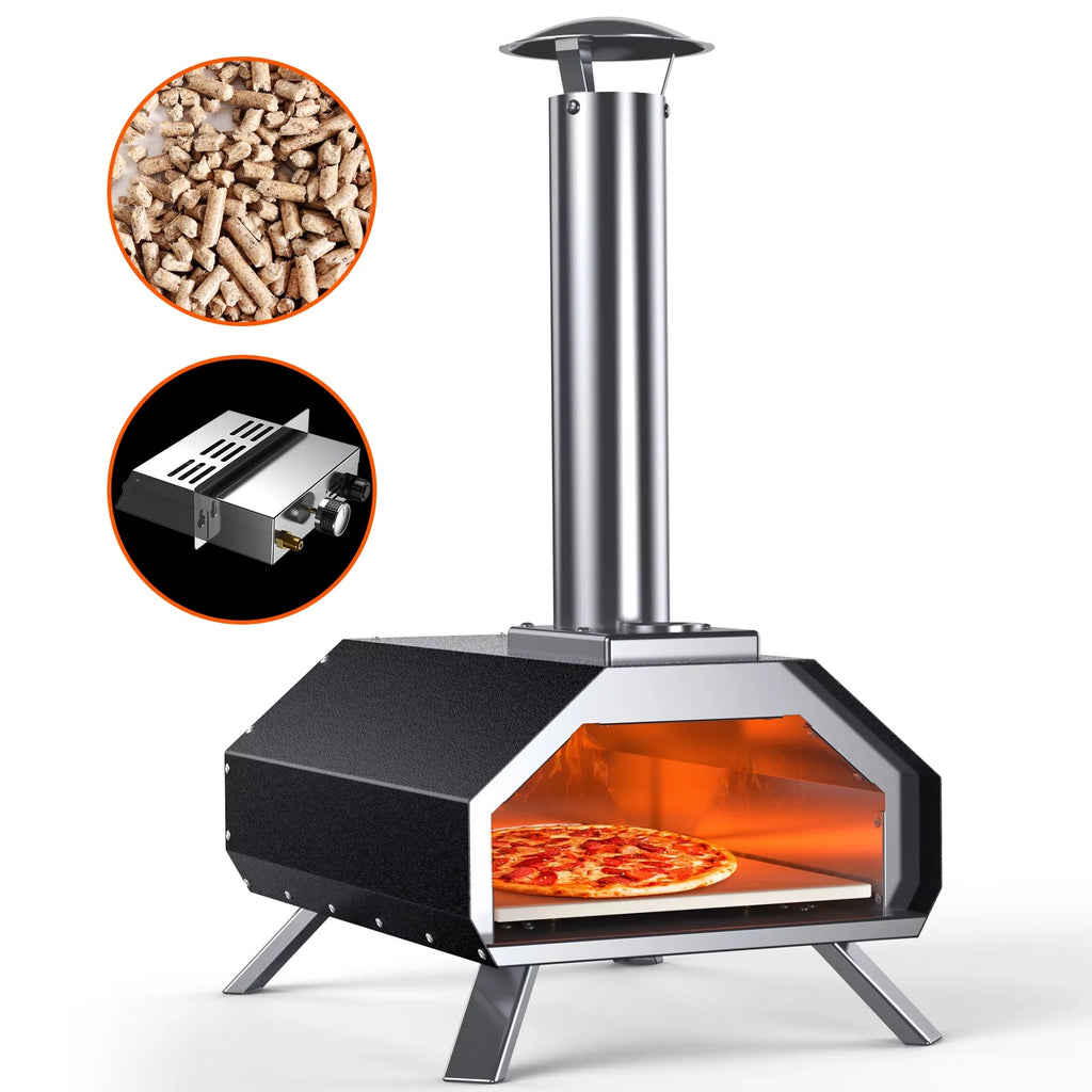 13 Wood Pellet Stainless Steel Pizza Oven with Foldable Legs R6734