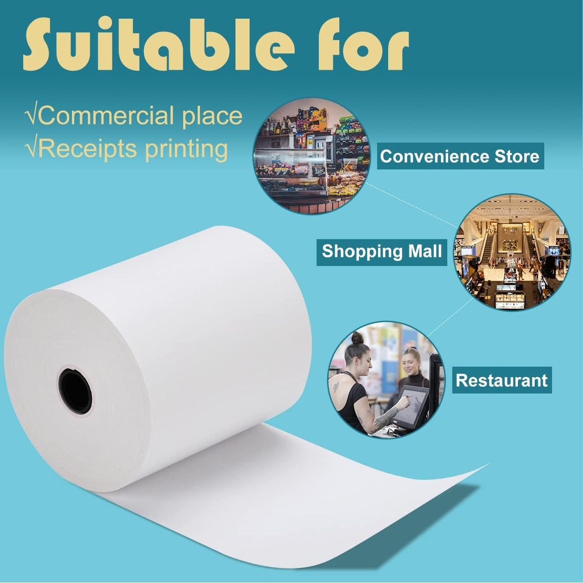 Thermal Paper Receipt Rolls 10 Rolls P92049