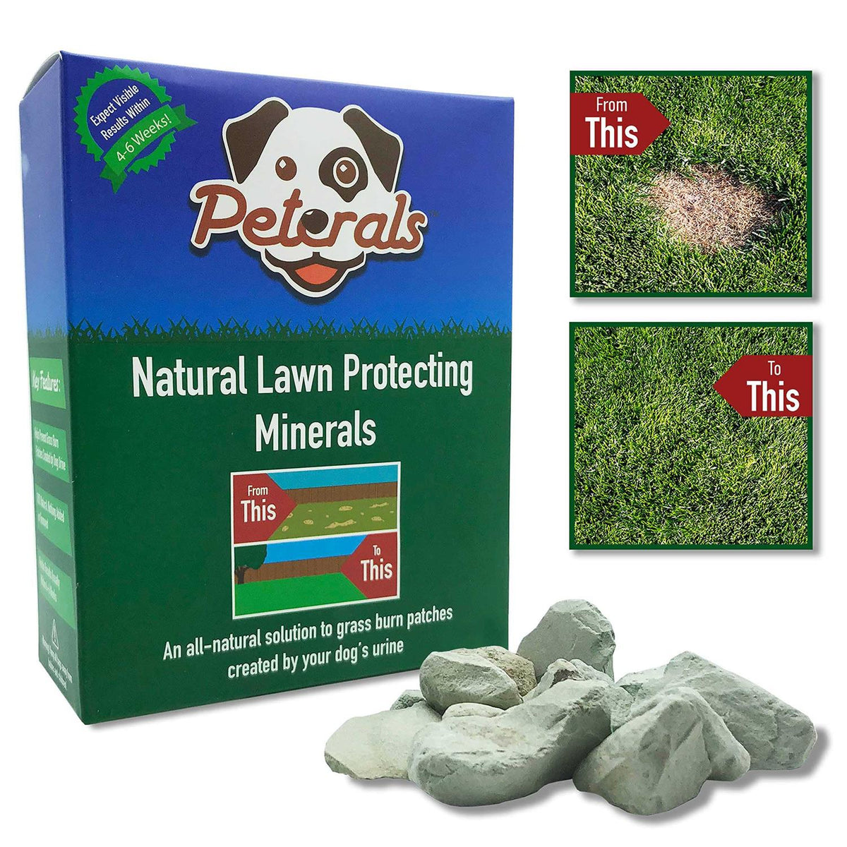 Natural Mineral Rocks to Prevent Lawn Grass Burn Yellow Patches from Dog Urine M82021