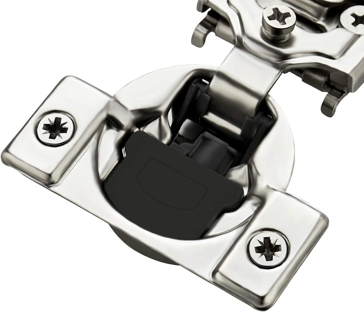 12 Pack 6 Pairs 1/2 inch Overlay Soft Close Hinges Satin Nickel Stainless Steel Concealed Hinge Z341158