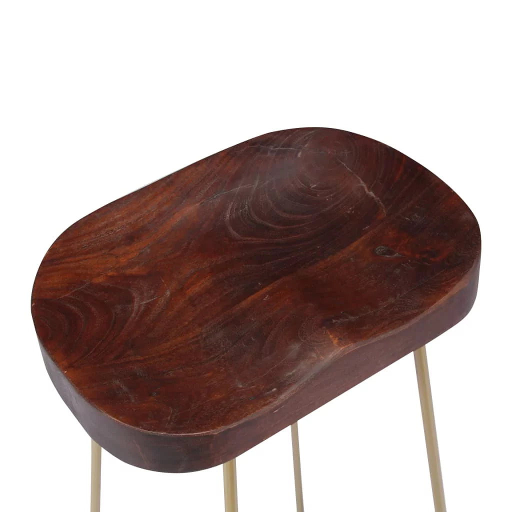2 pcs Solid Mango Wood Bar Stools F235995