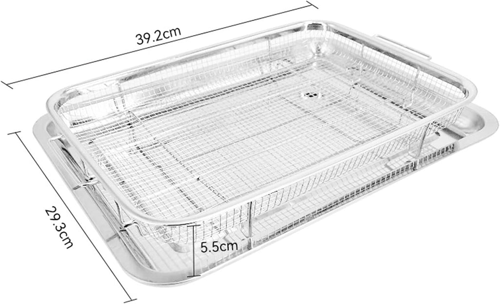 Stainless Steel Air Fryer Basket and Tray Set, 15.4" x 11.5" I764475