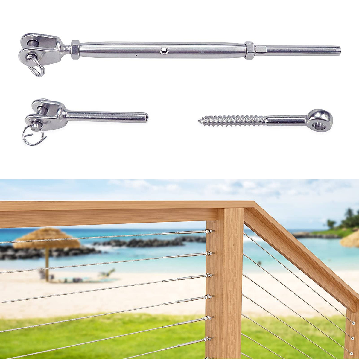 20 Set Stainless Steel Cable Railing Kits P210