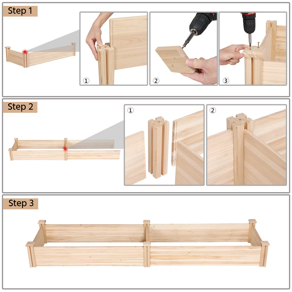 Wooden Raised Garden Bed Planter Box D20583