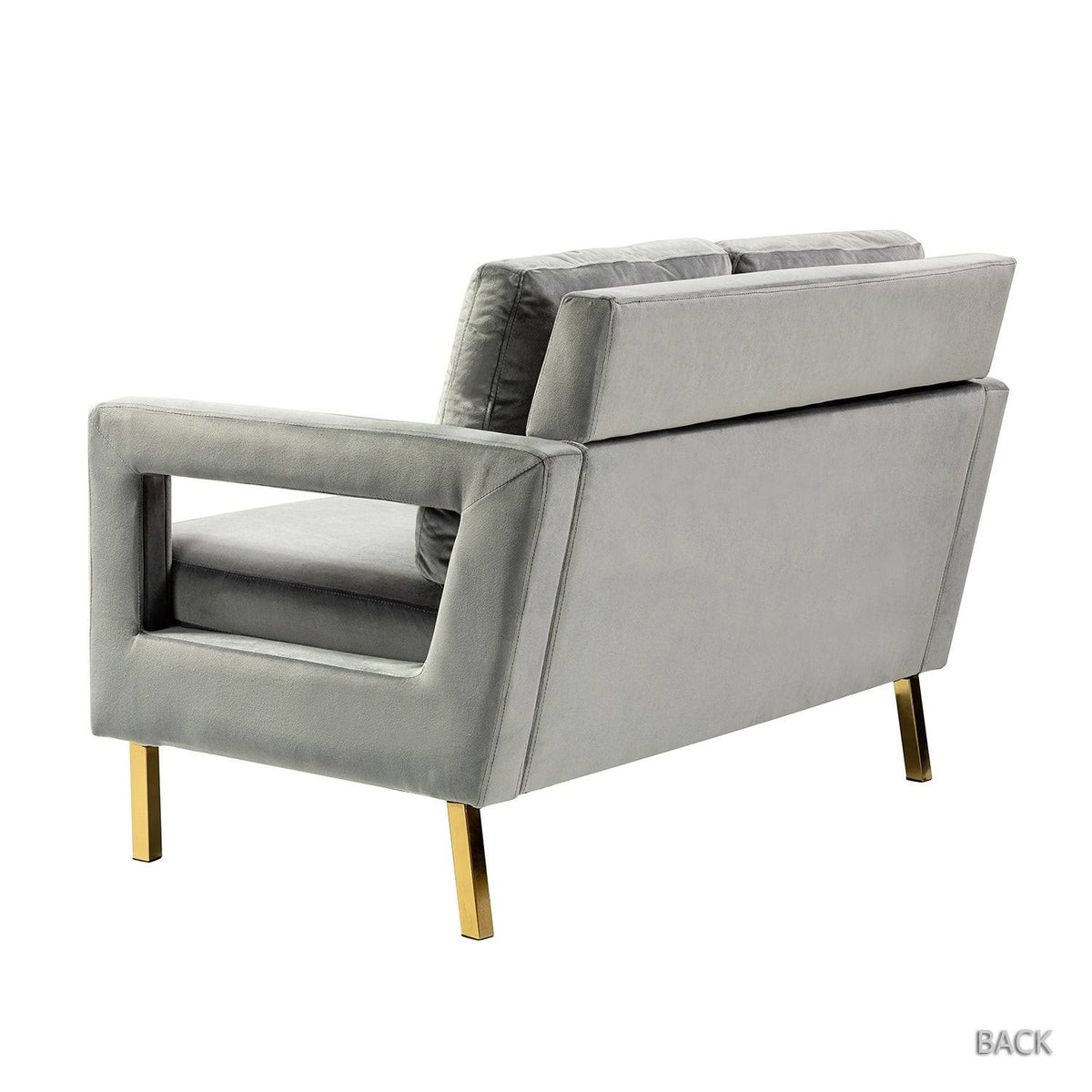 Green 50x22 Loveseat with Gold Metal Legs R1204
