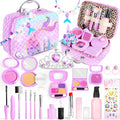 Pretend Makeup for Toddlers Toys, Fake Makeup Mermaid Toys for Girls Purse, Toddler Makeup Kit H572