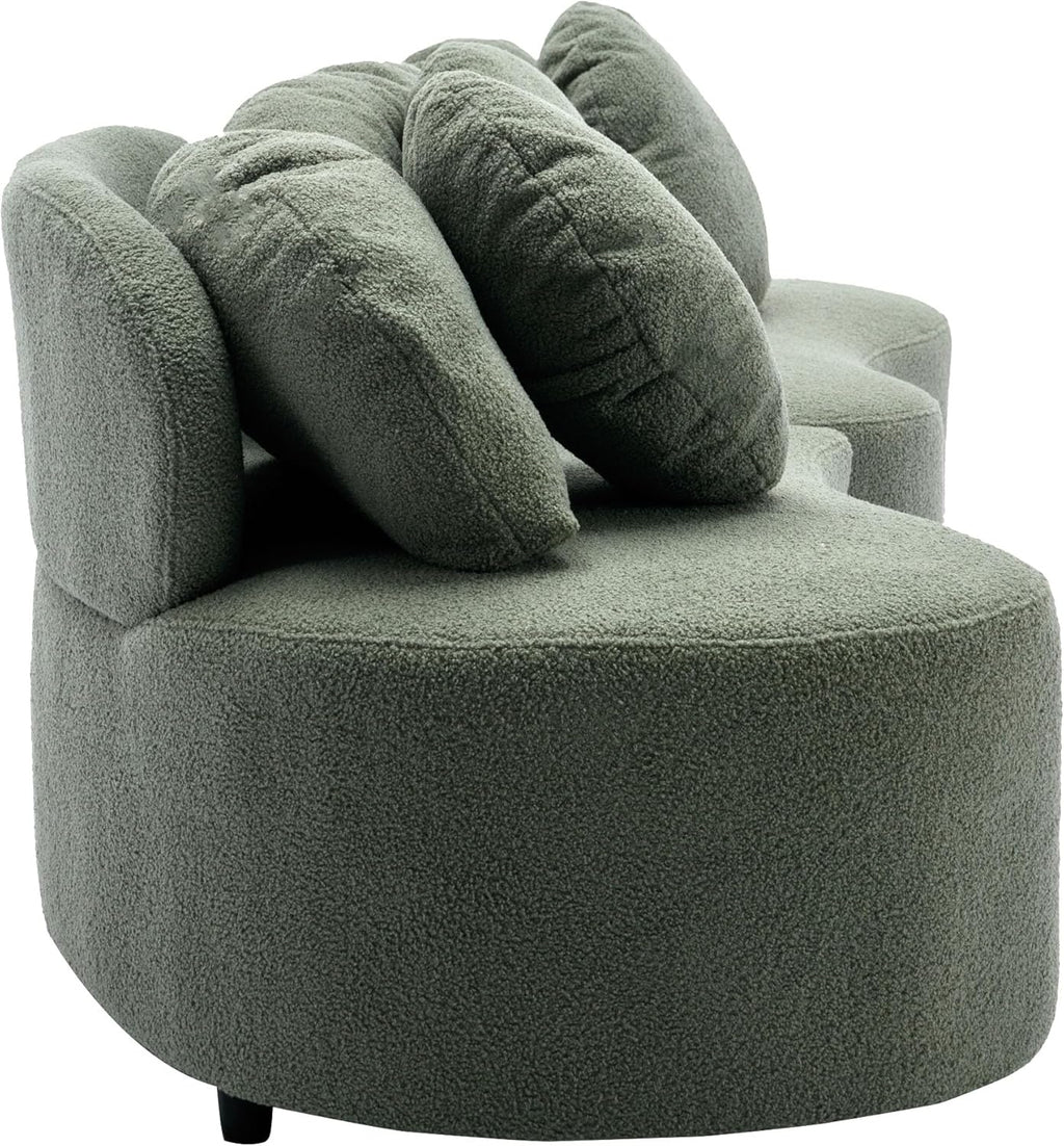 Green Velvet Curved Sectional Sofa U6609