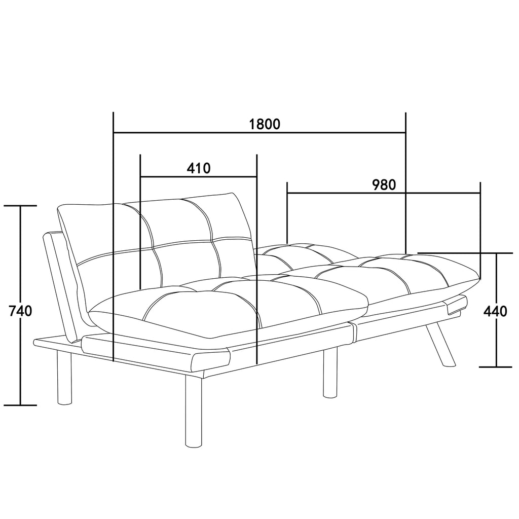 White Velvet Futon Sofa Bed with Adjustable Armrests G2905