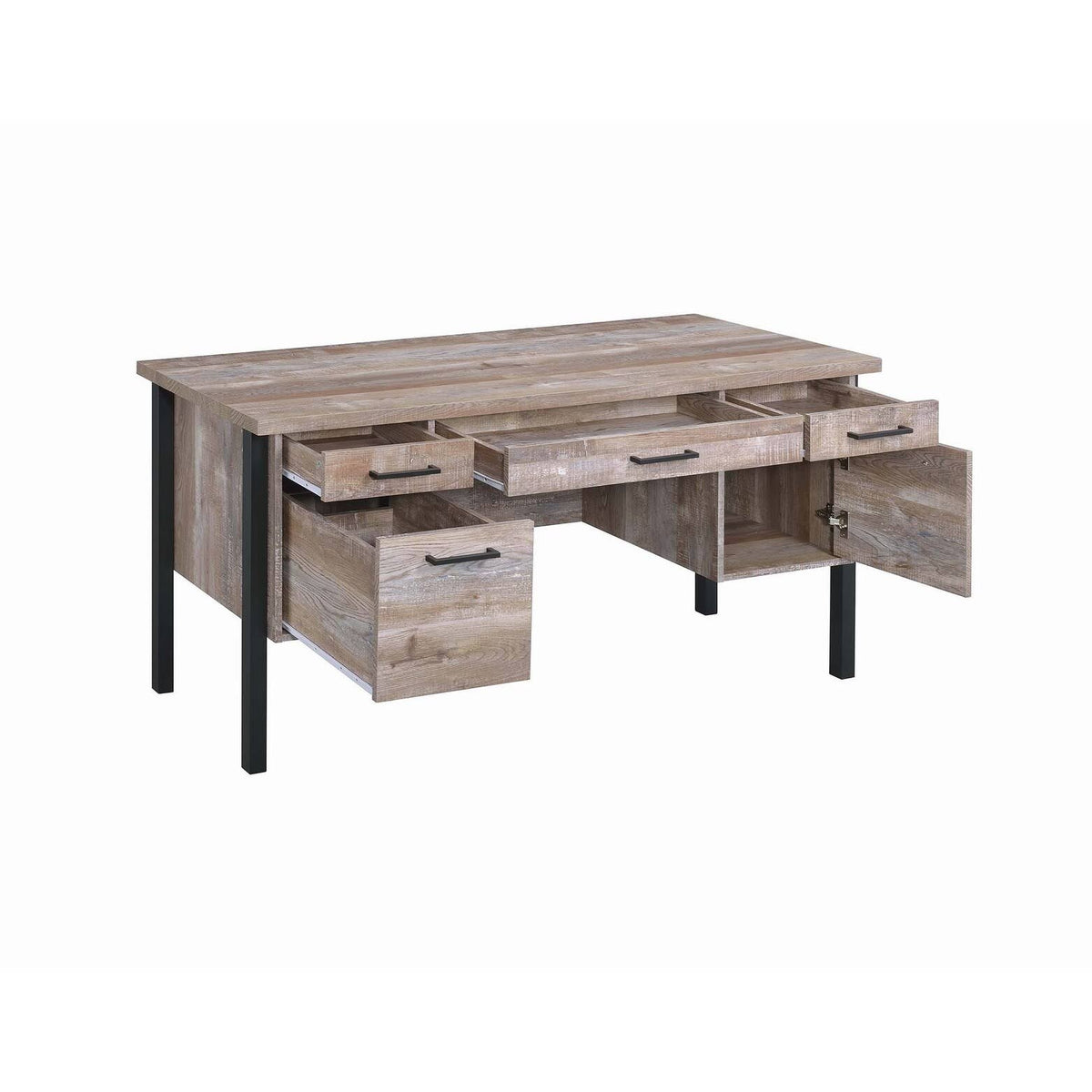 Weathered Oak 4-Drawer Office Desk H512013