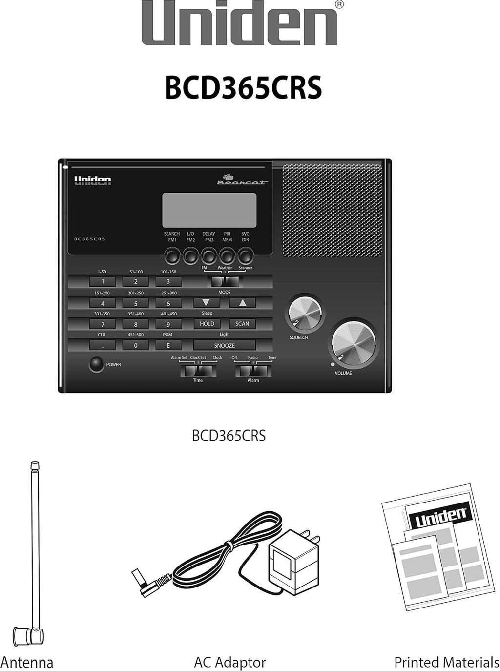 500 Channel Scanner with Alarm Clock and FM Radio Q145