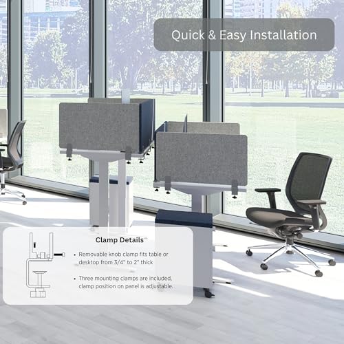 Light Grey 48" W x 18" H Desk Divider H2526