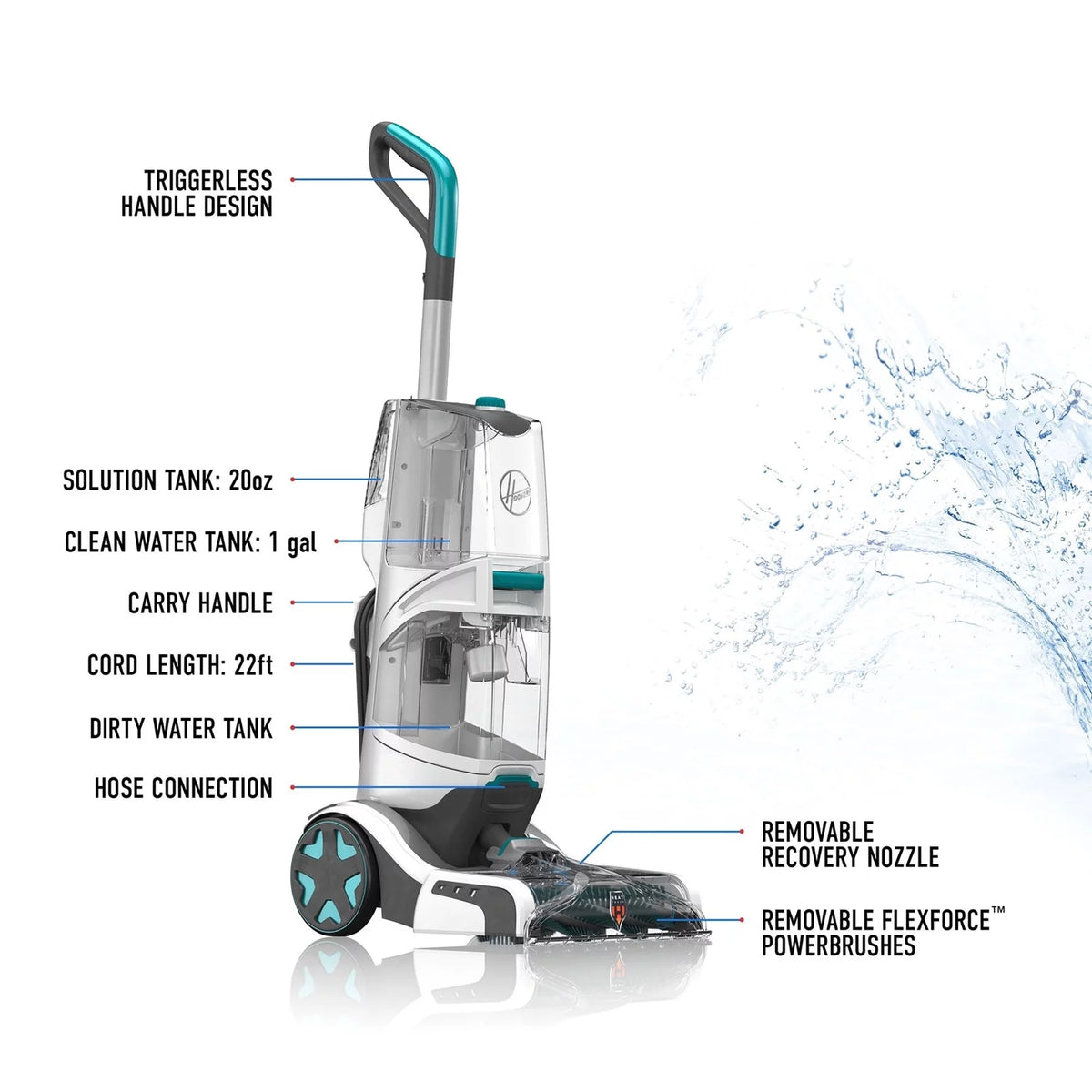 Upright Deep Carpet Cleaner Washer Scrubber & Shampooer Vacuum P5945