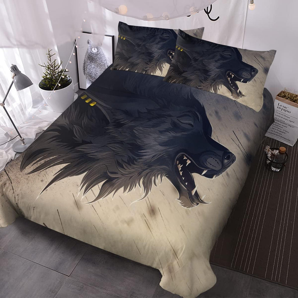 3 Piece Black Cat Pattern Duvet Cover Set (Twin) H9274
