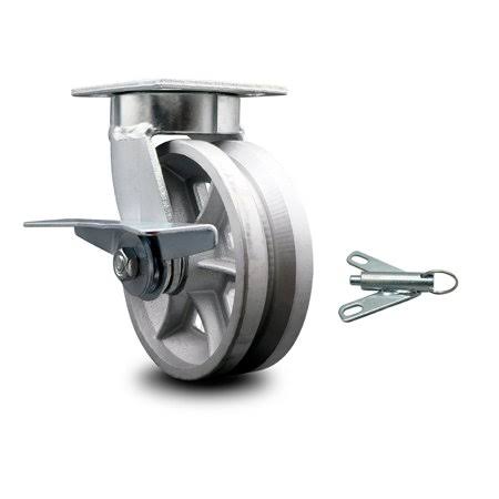 6 inch Semi Steel Wheel Caster with Brake and Swivel Lock U415