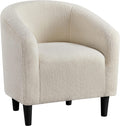 Ivory Faux Fur Barrel Chair H603140