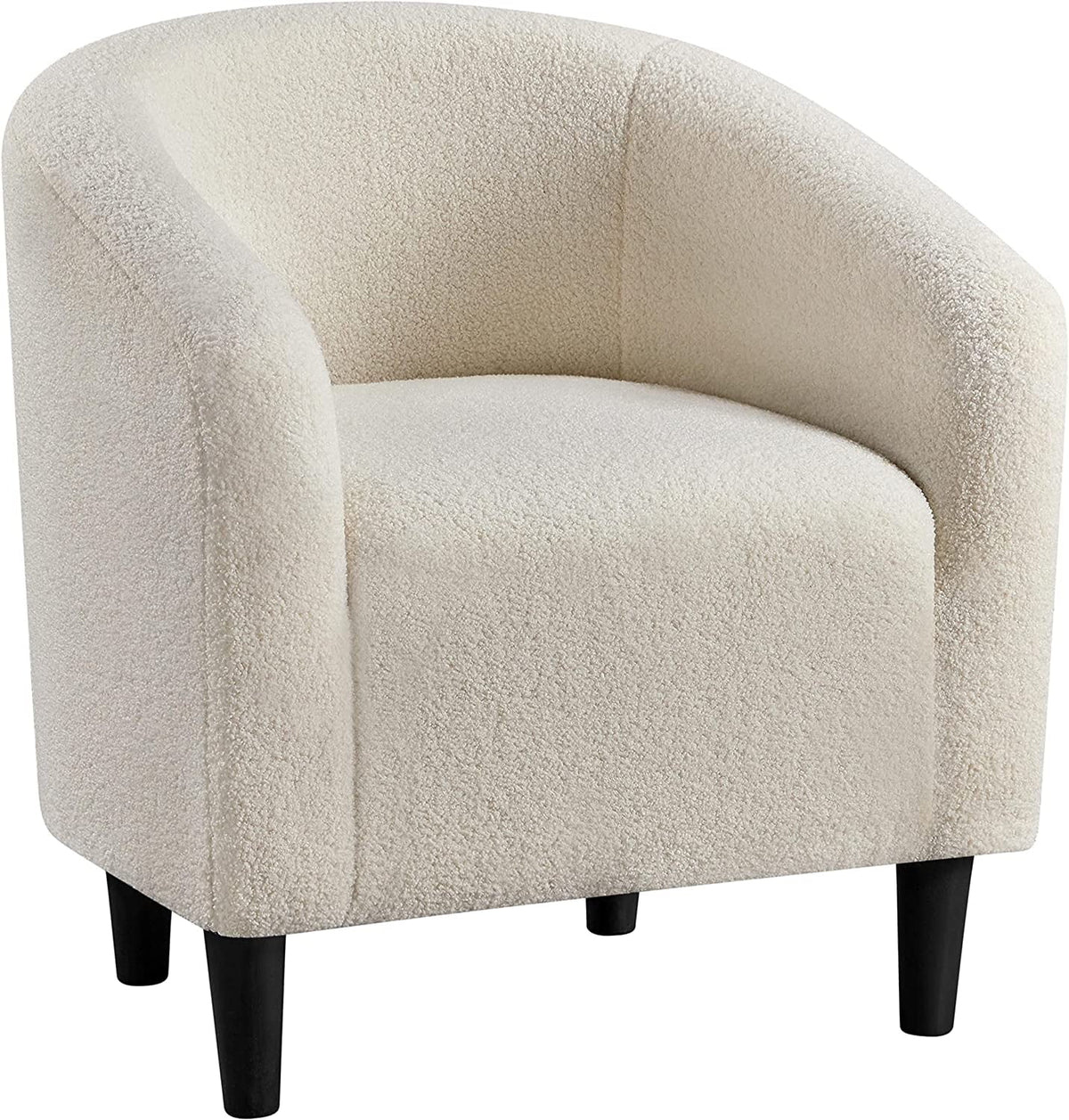 Ivory Faux Fur Barrel Chair H603140