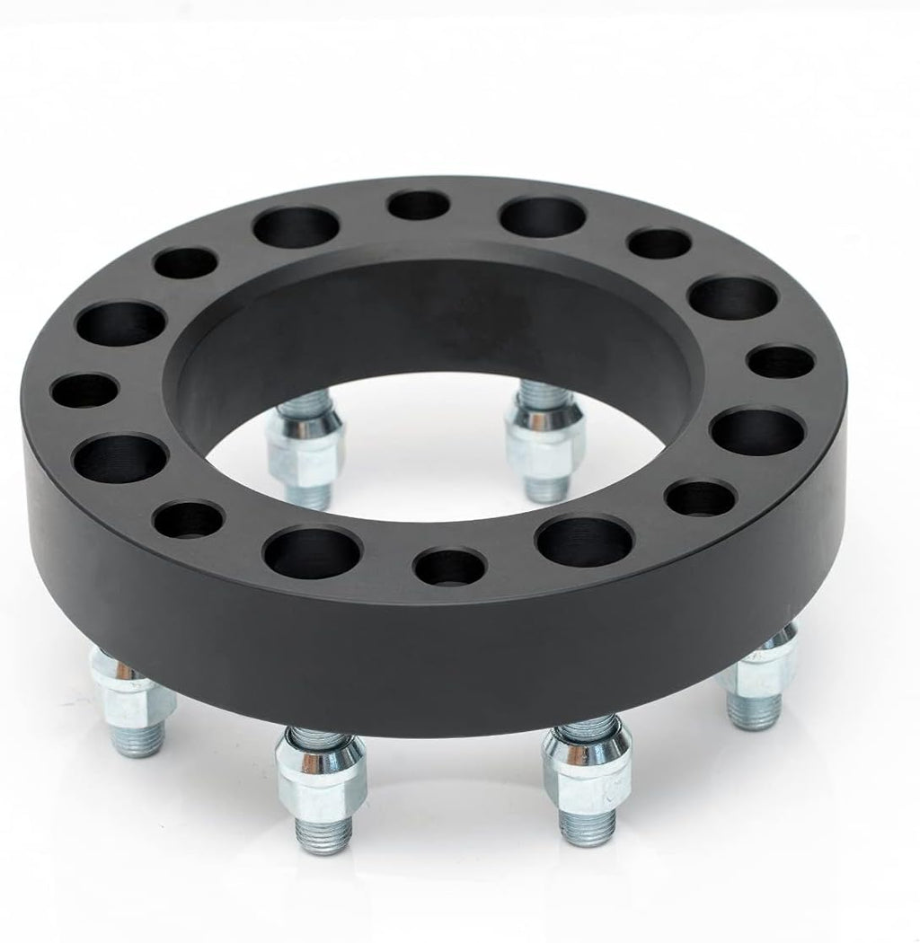 Black Forged 8x170 to 8x180 Wheel Adapters 1.5 Inch with 14x2 Studs Pack of 4 Q2931