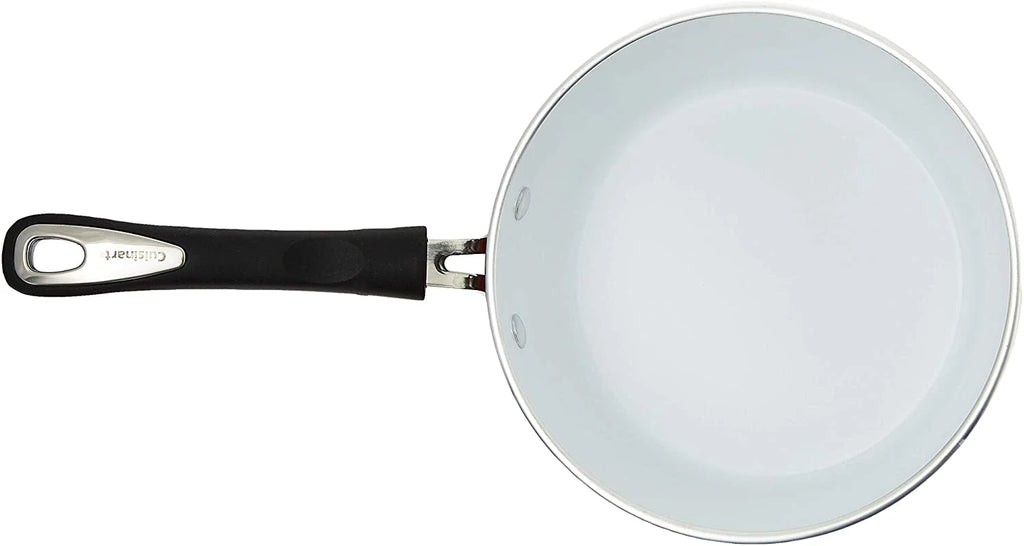 White Ceramic Non-Stick 3-Quart Sauce Pan with Glass Lid M436